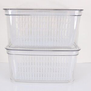 BINO Refrigerator Clear Storage Bins * 12 x 8 x 5.5 * Organization * Clear